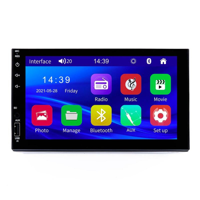 Автомагнітола 2 Din сенсорна, Bluetooth AUX USB SD 7023B, з пультом в комплекті!