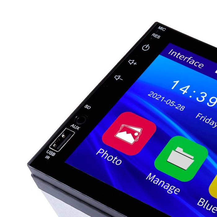 Автомагнітола 2 Din сенсорна, Bluetooth AUX USB SD 7023B, з пультом в комплекті!