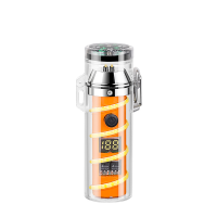 Электроимпульсная зажигалка 229 USB с фонариком и компасом