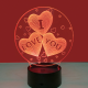 Светильник-ночник сердца 3D I LOVE YOU