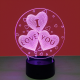 Светильник-ночник сердца 3D I LOVE YOU