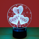Светильник-ночник сердца 3D I LOVE YOU