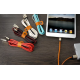 Кабель для заряджання телефонів USB - Lightning у шкіряному обплетенні, довжина 1 метр