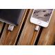 Кабель для заряджання телефонів USB - Lightning у шкіряному обплетенні, довжина 1 метр