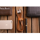 Кабель для заряджання телефонів USB - Lightning у шкіряному обплетенні, довжина 1 метр