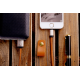 Кабель для заряджання телефонів USB - Lightning у шкіряному обплетенні, довжина 1 метр