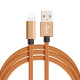 Кабель для заряджання телефонів USB - Lightning у шкіряному обплетенні, довжина 1 метр