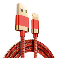 Кабель для заряджання та передачі даних 1 м USB - Lightning 2А у тканинному обплетенні