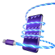 Світлодіодний кабель, що світиться, USB - Lightning 1м для зарядки та передачі даних