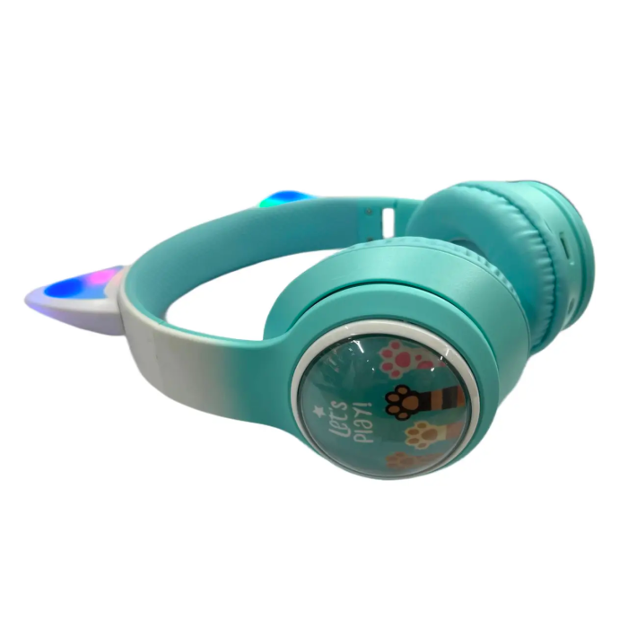 Беспроводные наушники Bluetooth со светящимися кошачьими ушками и микрофоном AKZ-02C