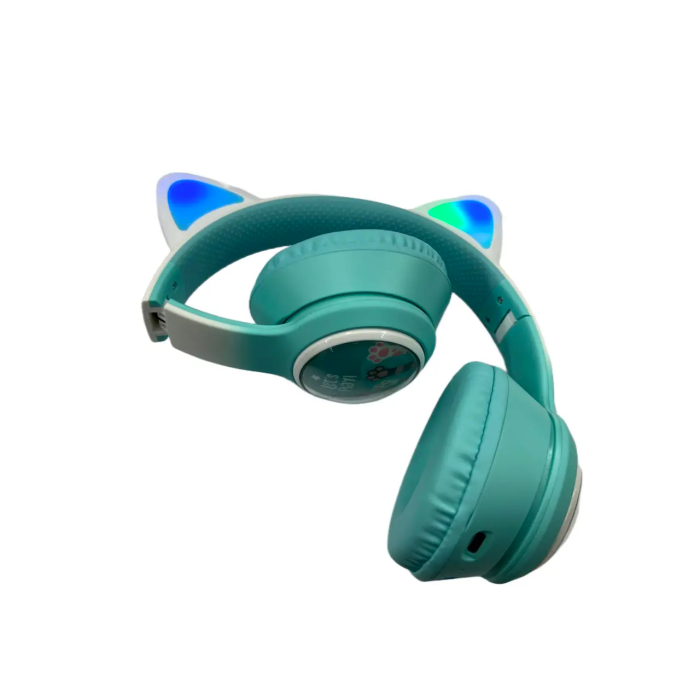 Беспроводные наушники Bluetooth со светящимися кошачьими ушками и микрофоном AKZ-02C