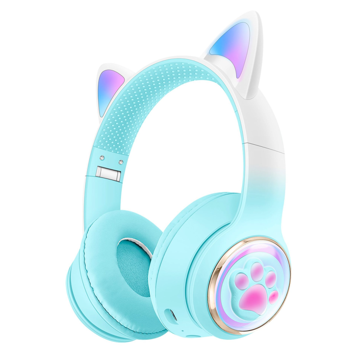 Беспроводные наушники Bluetooth AKZ-62 с кошачьими ушками и LED подсветкой
