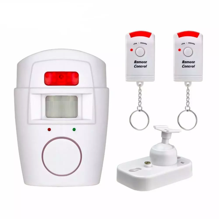 Сигнализация для дома ALARM-105 cенсорная инфракрасная на батарейках, беспроводной датчик движения + 2 пульта на брелке