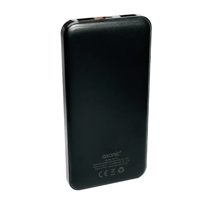Повербанк Asonic AS-P10 10000 мАг 2*USB 2.1A 10W