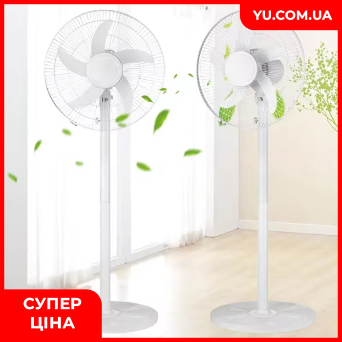 Напольный вентилятор AT-40 40см, 3 скорости малошумный, 5 лопастей, 60W