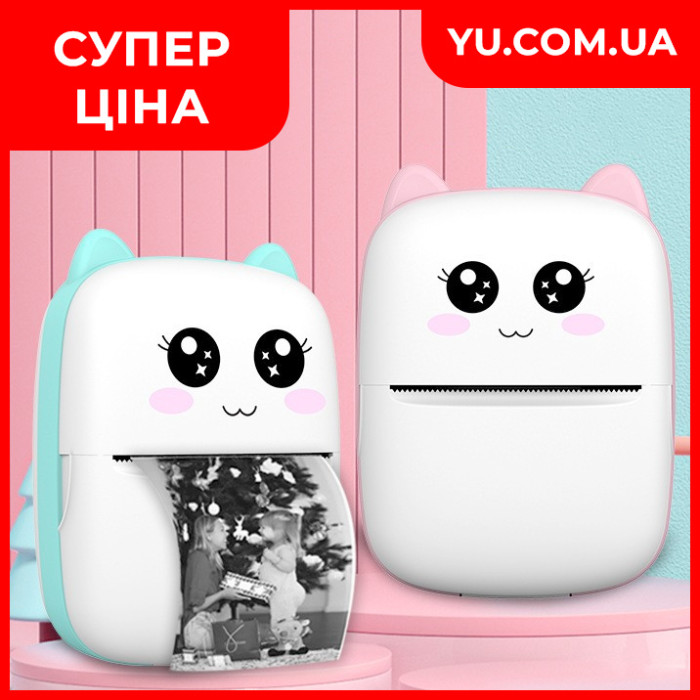 Портативный термопринтер беспроводной BAMBI CAT MINI совместим с Android/iOS Bluetooth
