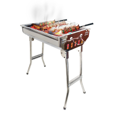 Переносной мангал гриль барбекю BARBECUE TRAY 883 770х350х190 см с решеткой, портативный мангал, угольный металлический