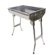 Переносной мангал гриль барбекю BARBECUE TRAY 883 770х350х190 см с решеткой, портативный мангал, угольный металлический