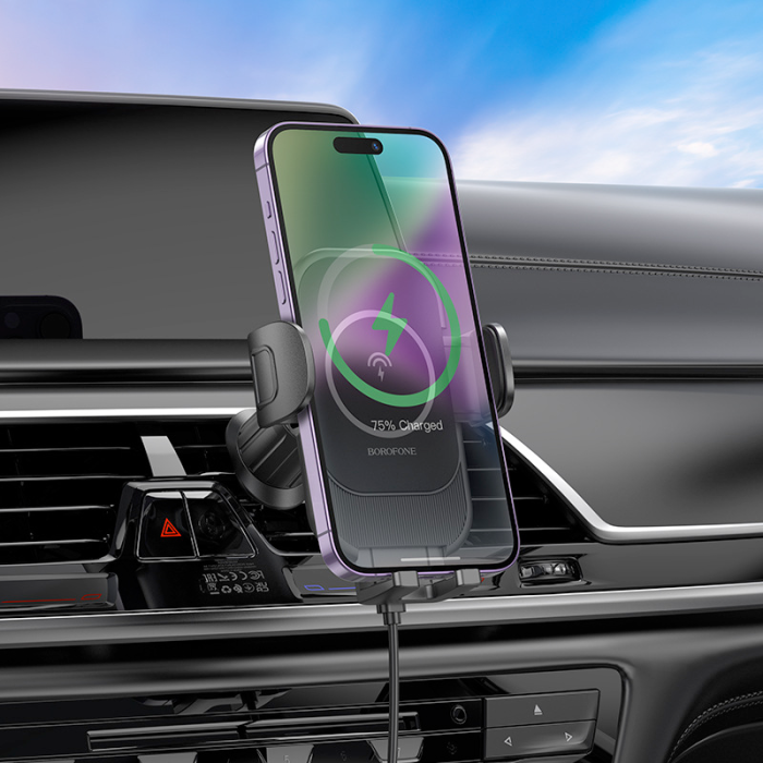 Кріплення для телефону з бездротовою зарядкою mobile holder Borofone BH204