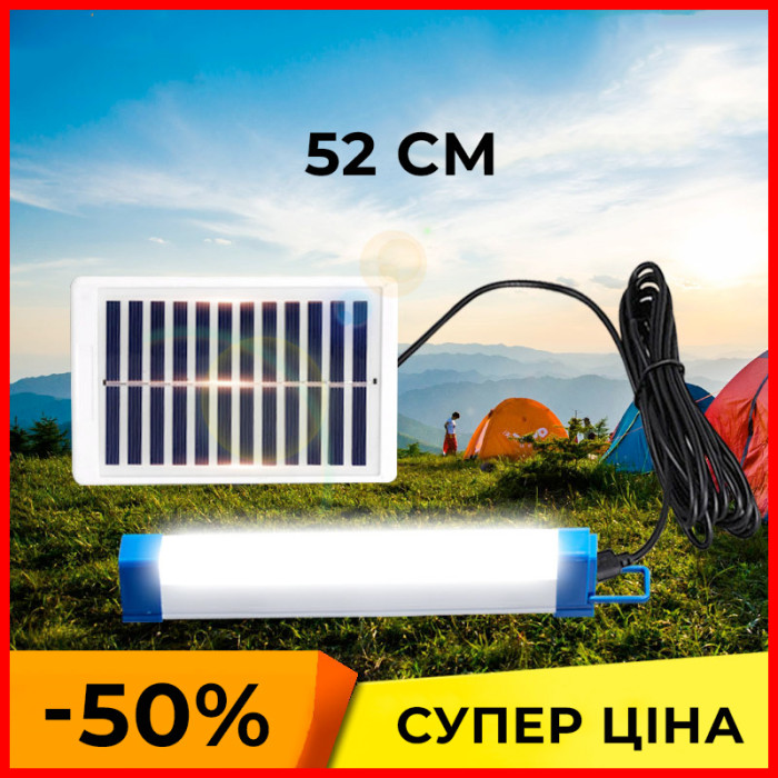 Лампа диодная аккумуляторная Bailong BK-500T 52 см USB с солнечной панелью
