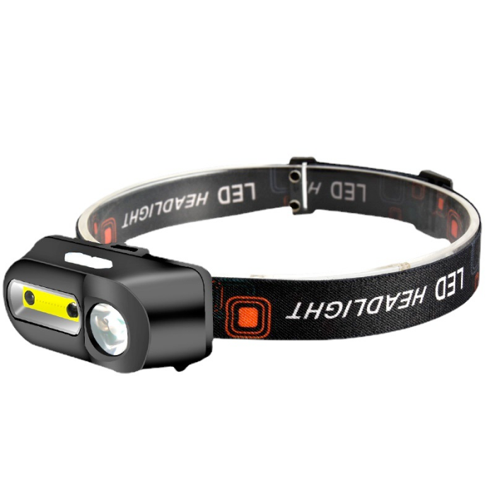Налобний ліхтарик Bailong BL-1801A /1804A COB XPE + сенсор із usb-зарядкою