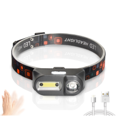 Налобний ліхтарик Bailong BL-1801A /1804A COB XPE + сенсор із usb-зарядкою