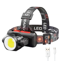 Фонарик налобный BL-2001 4SMD+XPE (USB-зарядка, аккумулятор)
