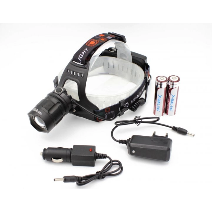 Потужний налобний акумуляторний ліхтар Bailong BL-T32-P50 LED Zoom 3 режими