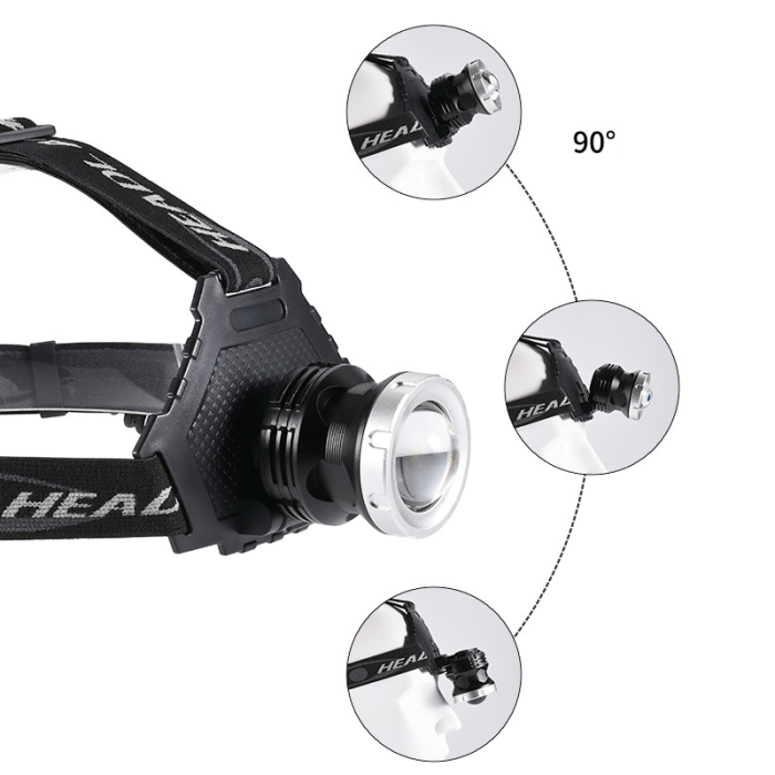 Ліхтар налобний Bailong 3х18650 BL-T50-P50 USB, 5 режимів, zoom, power bank