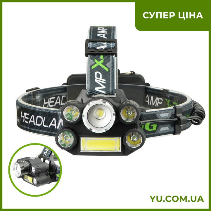 Налобний ліхтар BL-T64 T6+4XPE+COB T6 ліхтарик на голову 6в1 акумуляторний 3000 мАг