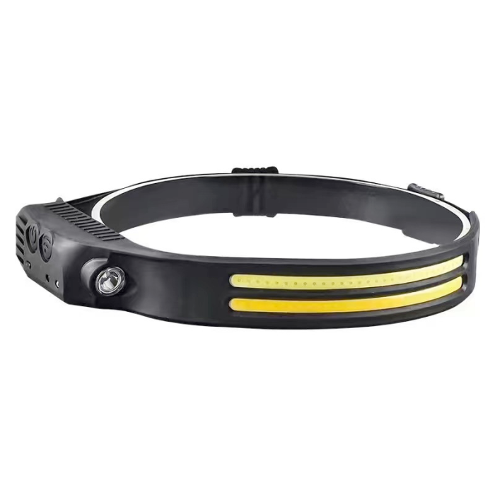 Ліхтар налобний BL-W689-2 LM+2COB (white+yellow), сенсорний, Li-ion акумулятор, USB
