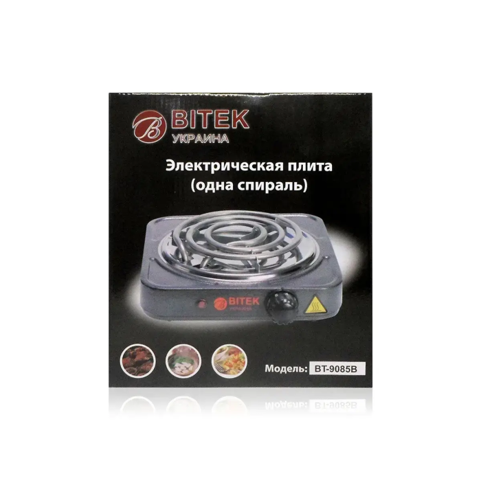 Електроплита 1 спіраль 1000Вт 138мм BITEK BT-9085B