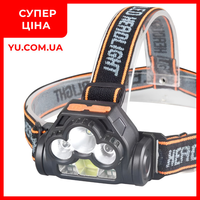 Потужний налобний ліхтар із сенсорним датчиком Bailong BL-6655-2 Type-C заряджання