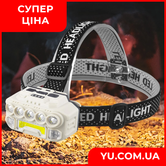 Потужний ліхтар налобний 1x18650 Bailong HX-817 із зарядкою від Type-C