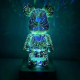 3D ночник мишка фейерверк стеклянный RGB светильник лампа медведь Bearbrick 8 цветов