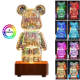 3D ночник мишка фейерверк стеклянный RGB светильник лампа медведь Bearbrick 8 цветов