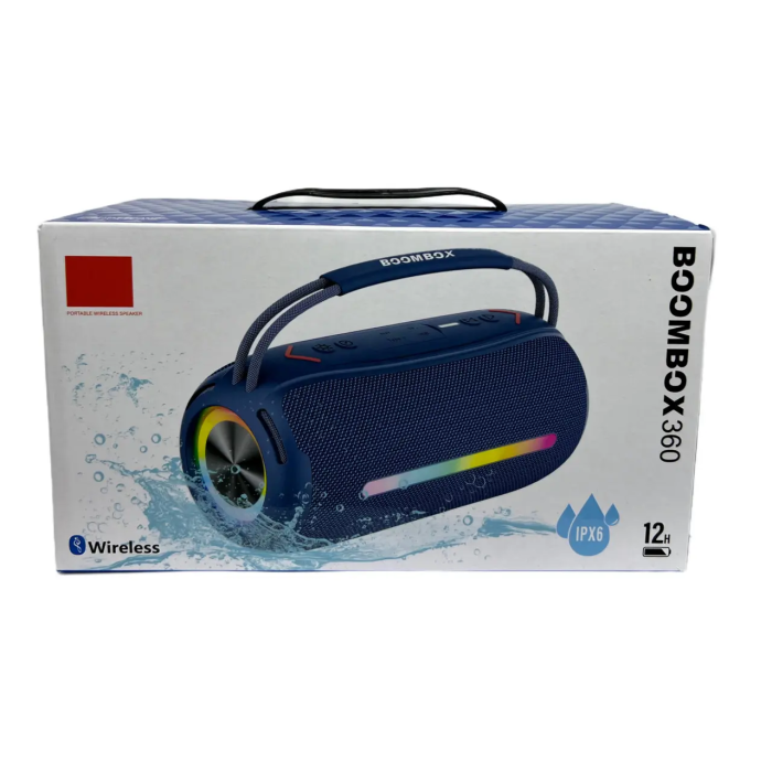Портативна Bluetooth колонка Boombox 360 Pro Водонепроникна колонка з FM радіо та мікрофоном