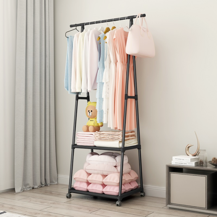 Универсальная напольная вешалка для одежды Coat Rack Triangular передвижная 160х55х42 см
