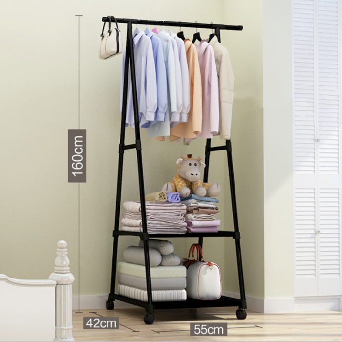 Универсальная напольная вешалка для одежды Coat Rack Triangular передвижная 160х55х42 см