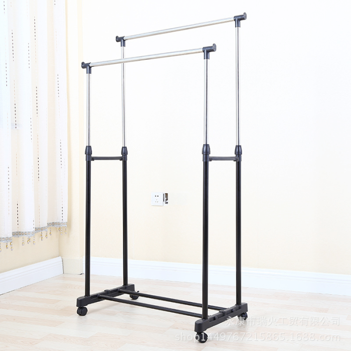 Двойная напольная вешалка телескопическая Double Pole big 160х78х42 см