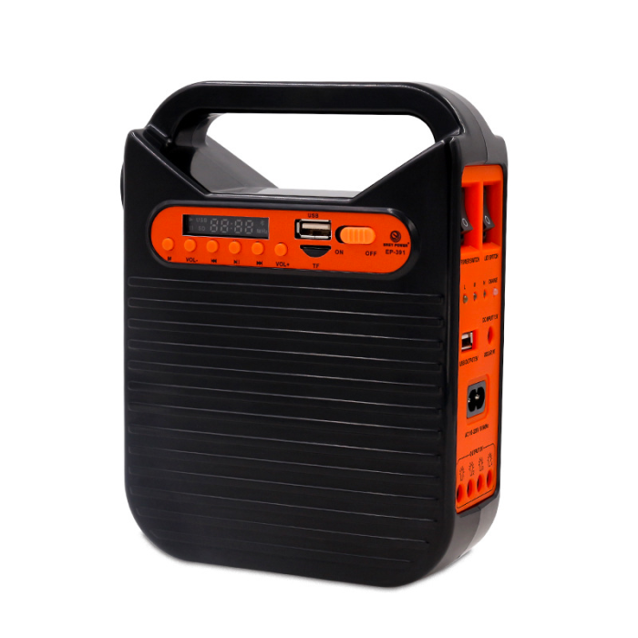 Фонарь PowerBank EP-391BT радио/bluetooth/USB с солнечной панелью 9V 3W + лампочки