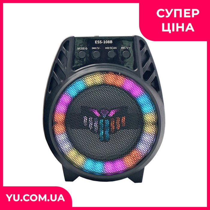Портативна акустика ESS-108B з USB, SD, FM, Bluetooth