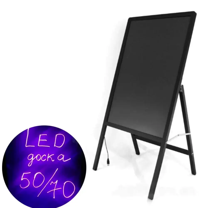 Світлодіодна дошка для малювання FLUORECENT BOARD WITH STAND 50*70 на стійці з фломастером та серветкою
