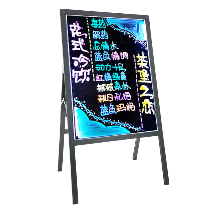 Світлодіодна дошка для малювання FLUORECENT BOARD WITH STAND 50*70 на стійці з фломастером та серветкою