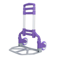 Портативная складная тележка Folding Hand Truck алюминиевая (фиолетовая) на колесиках до 80 кг