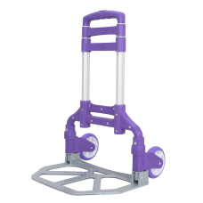 Портативная складная тележка Folding Hand Truck алюминиевая (фиолетовая) на колесиках до 80 кг