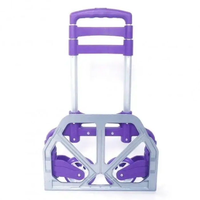 Портативная складная тележка Folding Hand Truck алюминиевая (фиолетовая) на колесиках до 80 кг