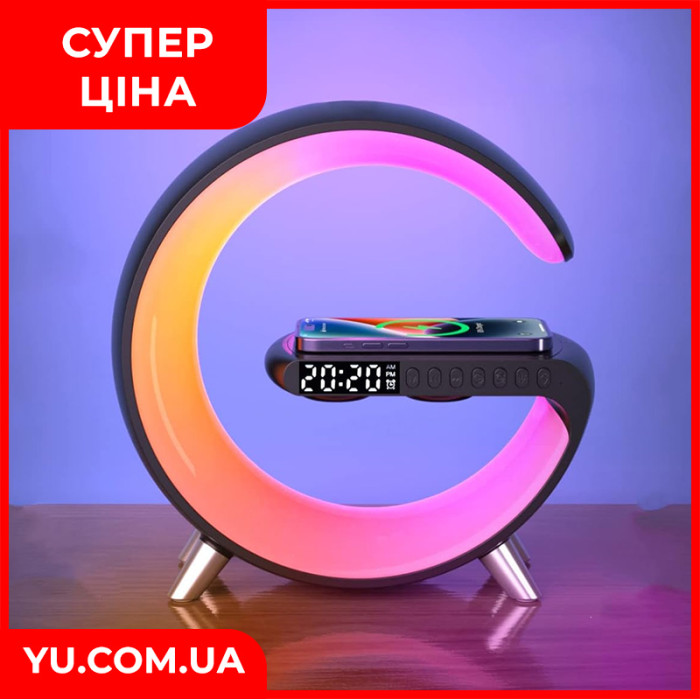 Лампа-ночник с Bluetooth-колонкой G-Smart G11 беспроводная зарядка для телефона 3W черная
