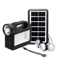 Багатофункціональний LED ліхтар GD-101 із сонячною панеллю, 3 лампочки, powerbank