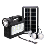 Багатофункціональний LED ліхтар GD-101 із сонячною панеллю, 3 лампочки, powerbank